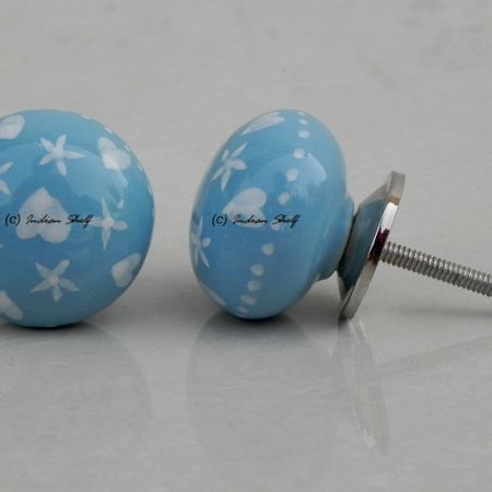 Turquoise Heart Flat Knob (1)